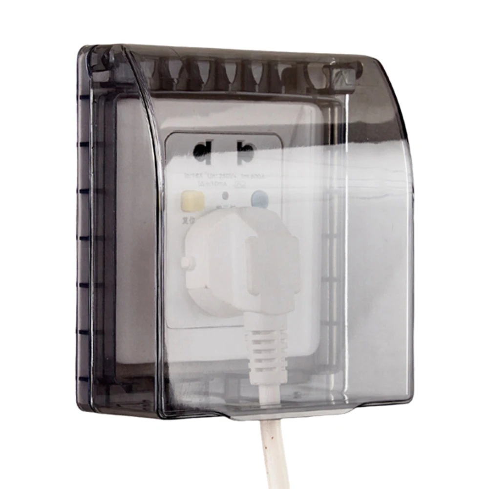 1pc Outdoor Switch Socket Cover Box For Wall Mount 86 Type For Splash Guard IP14 Protection ABS Transparent Design