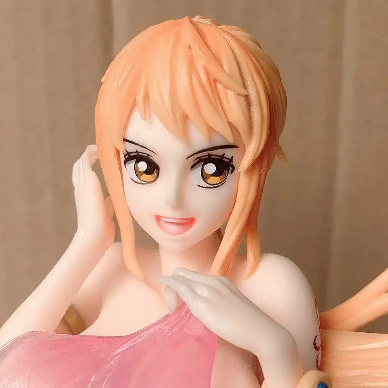 15cm One Piece Nami Szlafrok Dwugłowa Piękna Dziewczyna Anime Ręcznie Robione Figurki Akcji Dekoracja na Biurko Ozdoba Prezent