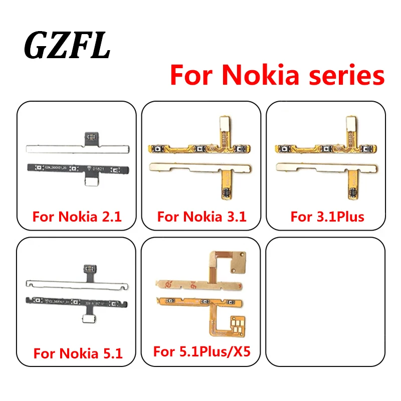 Power On Off Volume Side Button Key Flex Cable For Nokia 2.1 3.1 5.1 X5 Plus Replacement Parts