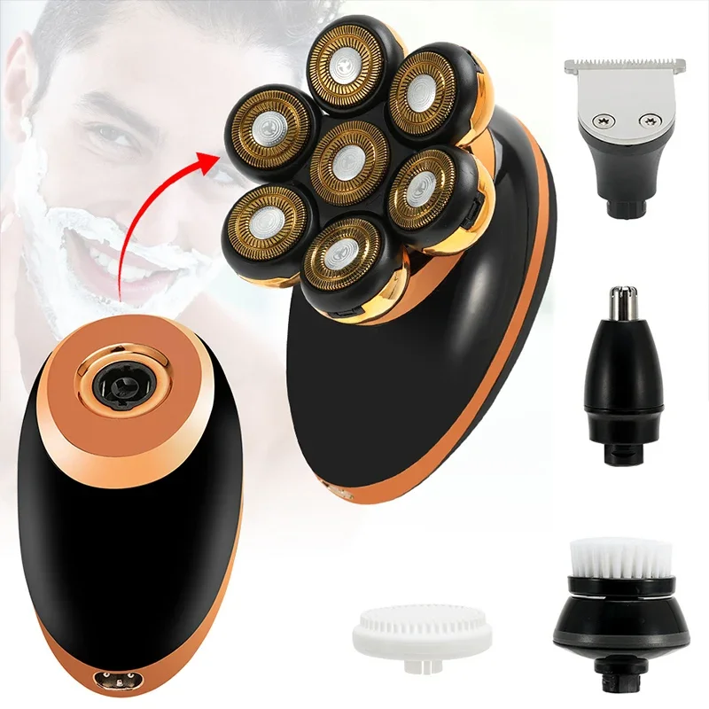 New Shaver For Men 7D Independently 7 Cutter Floating Head Rechargeable Waterproof Electric Razor Multifunction Trimmer For Men