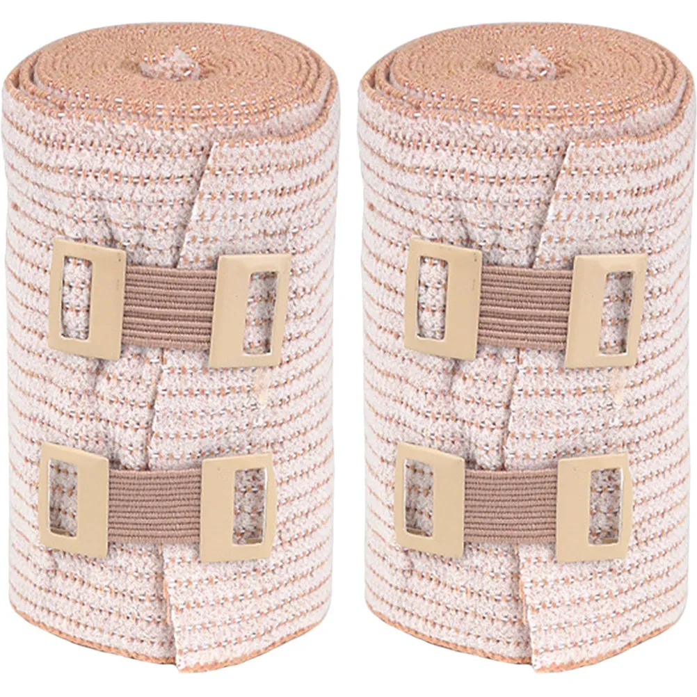 2 Rolls Compress Wrap Elastic Tape Compression Bandages Sports Breathable Adhesive