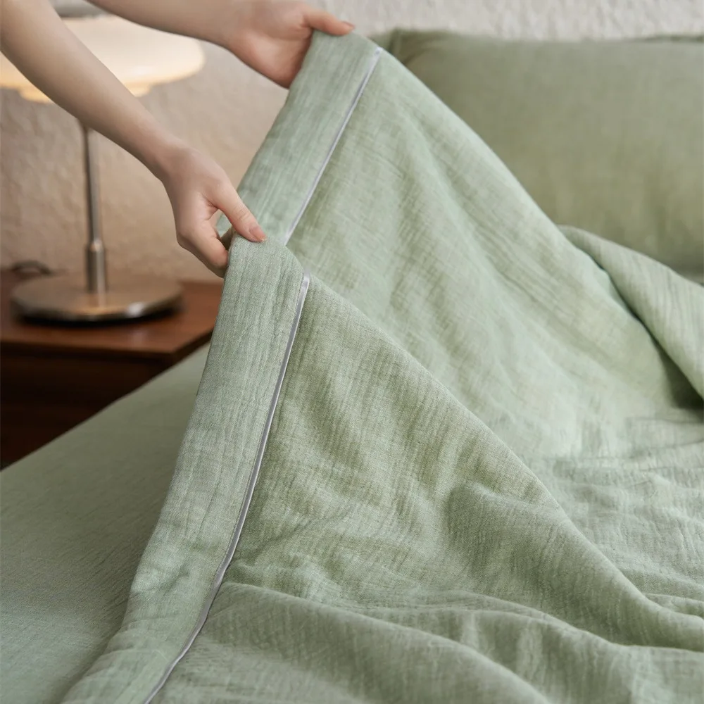 

Summer Quilts Pure Cotton Gauze Double Bed Comforter 30%Soy Protein Fiber+70%Microfiber Filling Quilts Cooling Blanket 200*230cm