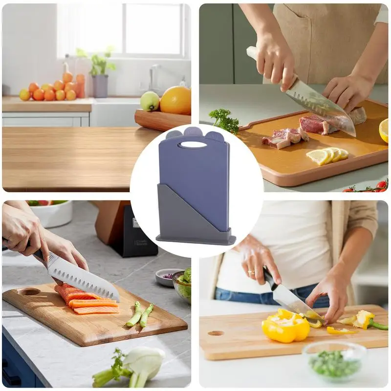 Cutting Boards With Holder Set For Kitchen Chopping Block Chopping Board Kitchen Cutting Board Chopping Board Non Slip Food Set