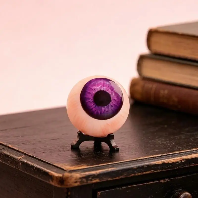 Monster Eye Decor 3D Hyper-Realistic Round Eyeball Eye Cat Gothic Pupil Eye Figurine With Stand Home Desktop Decoration