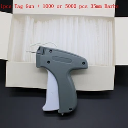 1pcs Tag Gun +1000 or 5000 pcs 35mm Barbs + 1 Needle For Clothing Garment Handheld Clothes Price Label Tagging Gun With