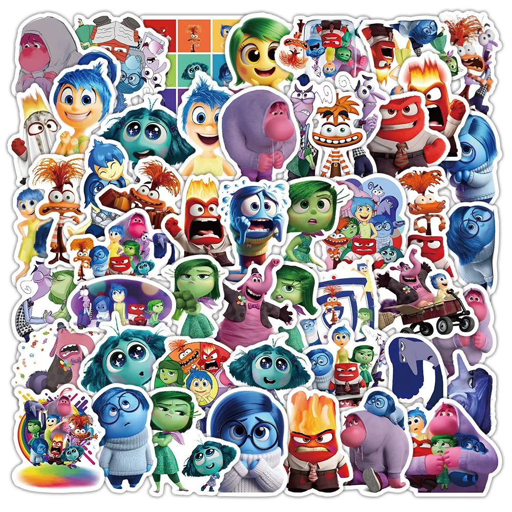 10/30/60PCS Cute Inside Out Stickers Movie Cartoon Decals DIY Skateboard Phone Fridge Helmet Bike Car PVC Waterproof Toys Gifts