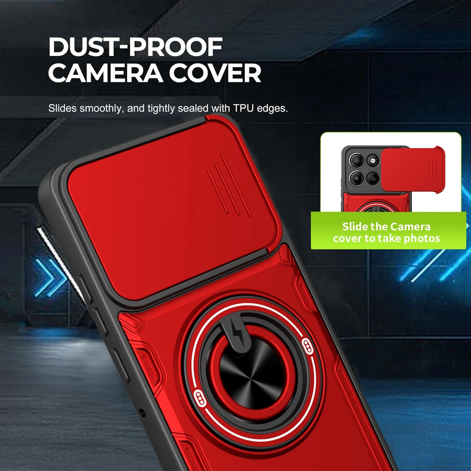 360 Rotating Magnetic Bracket Kickstand Shockproof Case for Moto G86 G85 edge 70 fusion 60 Pro 50 Lens Protector Ringand Cover