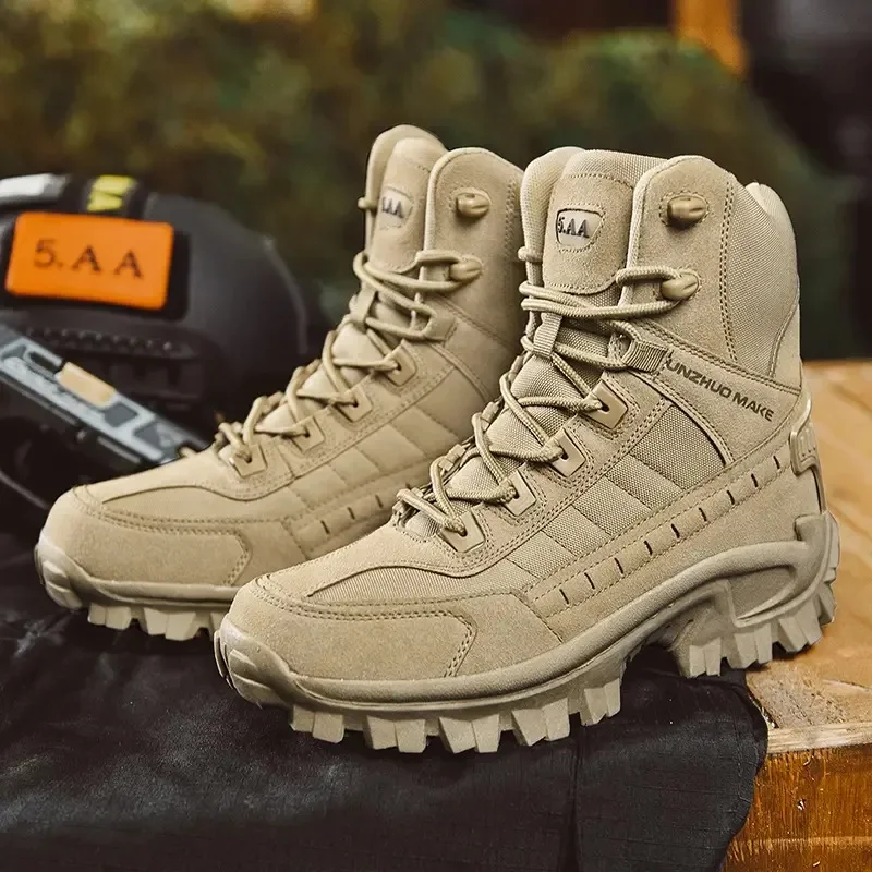 Men Boots Outdoor Combat Boots Tactical Boots High Top Desert Boots Army  Men Tactical Durable Training Shoes Sports 36-47