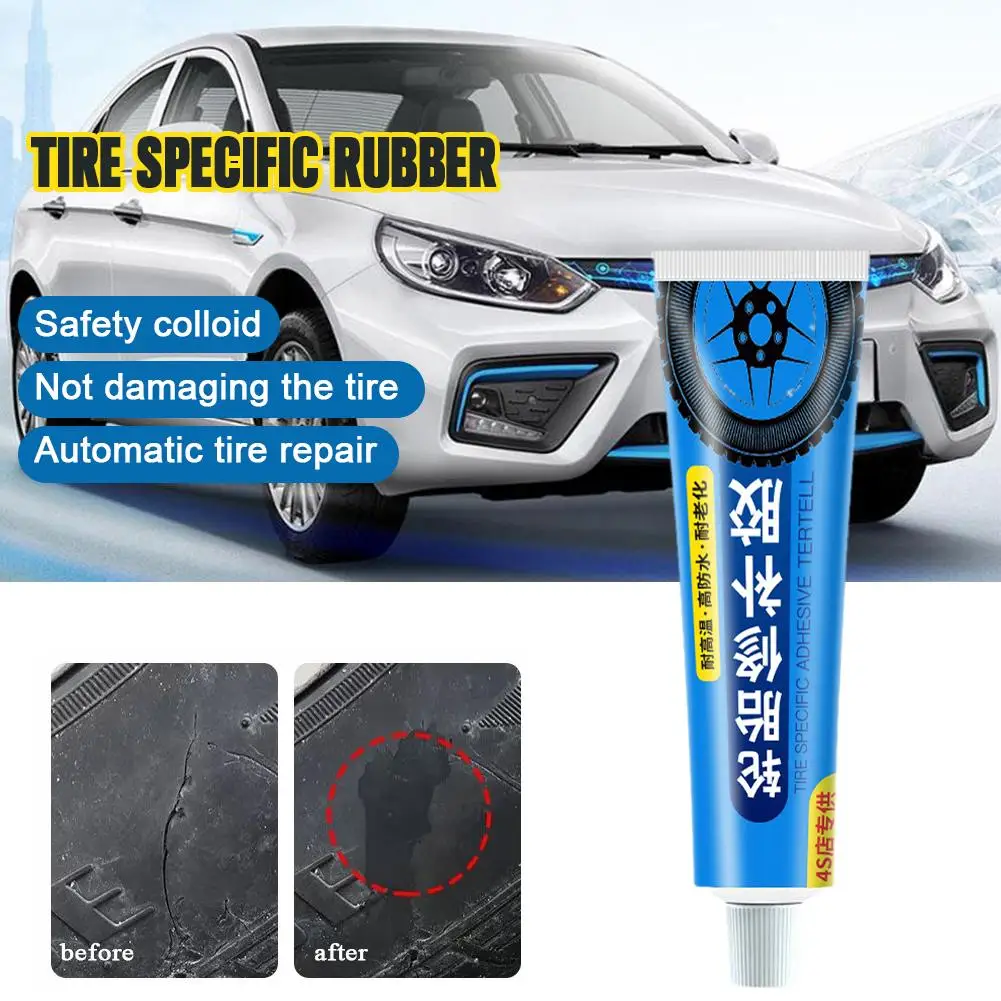 30g Car Seal Tire Glue Crack Repair Adhesive Rubber Instant Glue Puncture Kits Repair Sidewall Multifunctional Tire Bonding S9z7