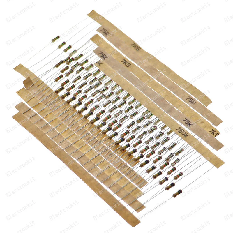 1000 Stks/partij 1/4W Weerstanden Diverse Kit 0.25W Carbon Film Weerstand Set 2.2 Ohm-2.2 M assortiment Weerstand Pakket