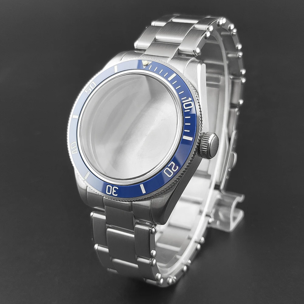 CORGEUT 39mm silver watch case black blue green red silver bezel domed sapphire glass fit NH35 NH36 NH34 ETA2824 PT5000 movement