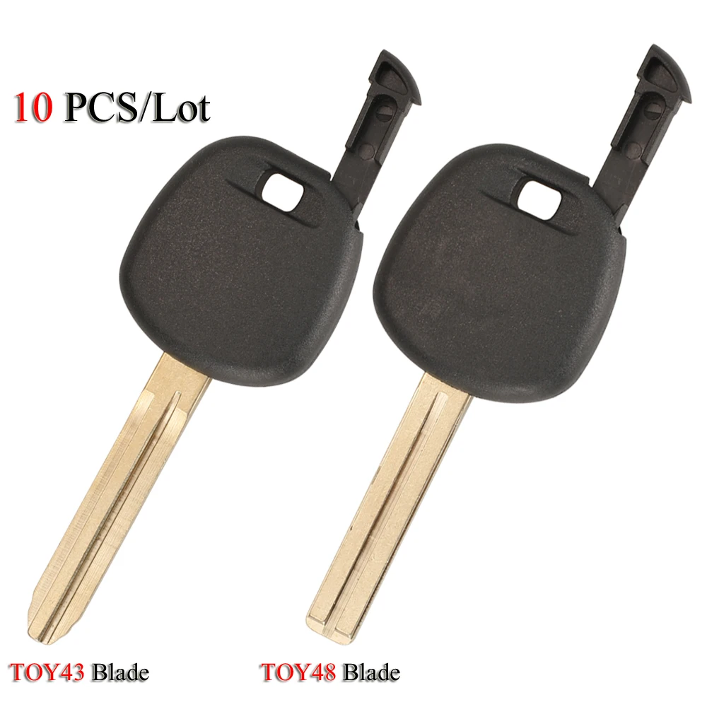 jingyuqin 10PCS/Lot Transponder Car Key Shell For Toyota Corolla Yaris Avensis TOY43 / TOY48 Blade No Chip Remote Car Cover Case