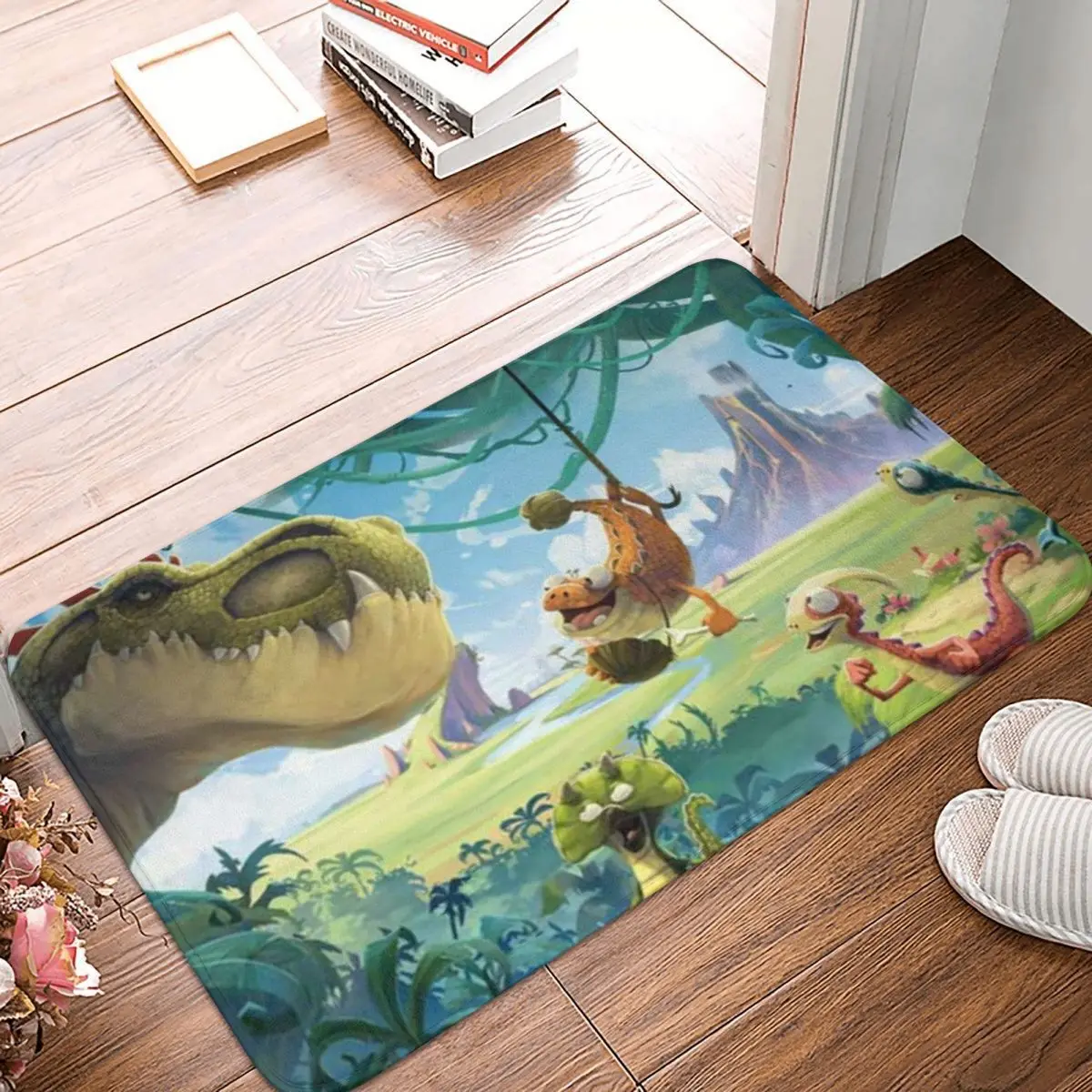 Secret Base Non-slip Doormat Bath MatDenver the Last Dinosaur Jeremy Cartoons Floor Carpet Entrance Door Rug Indoor Decorative