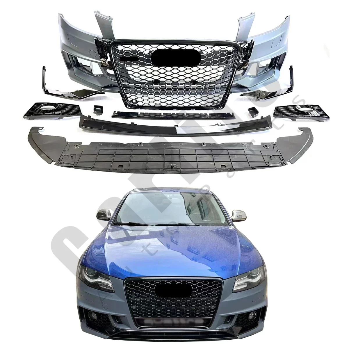 Car auto performance PP bumpers car body kit for audis A4 B8 2009 2010 2011 2012 upgrade 2019 RS4 model with bumpers grilles