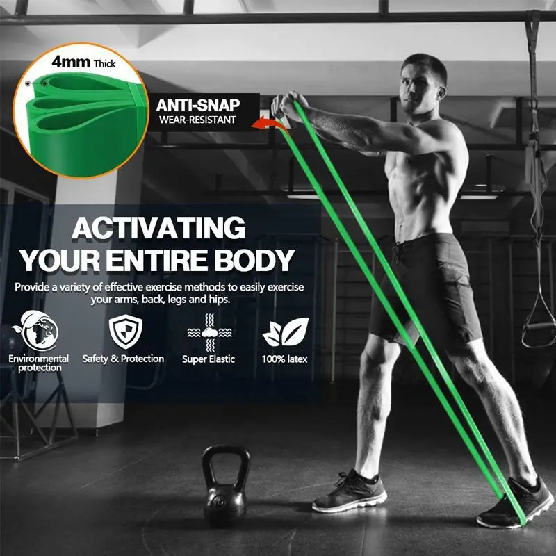 208cm Thick Stretch Resistance Band Sports Expander Elastic Pull Up Powerlifting Bands for Resistance Training and Workout