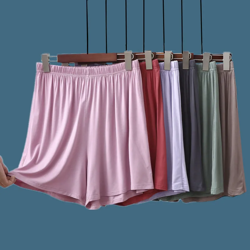 

High Waist Modal plus Size Shorts Women Summer Loose Casual Pants Thin Wide Leg Pants Color Sleepwear