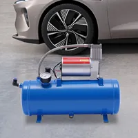 DC 12V Iron/Copper/Aluminum Air Compressor 100 Psi 6L Portable Air Pump 3.8m Compact Portable for Car Tire Emergency