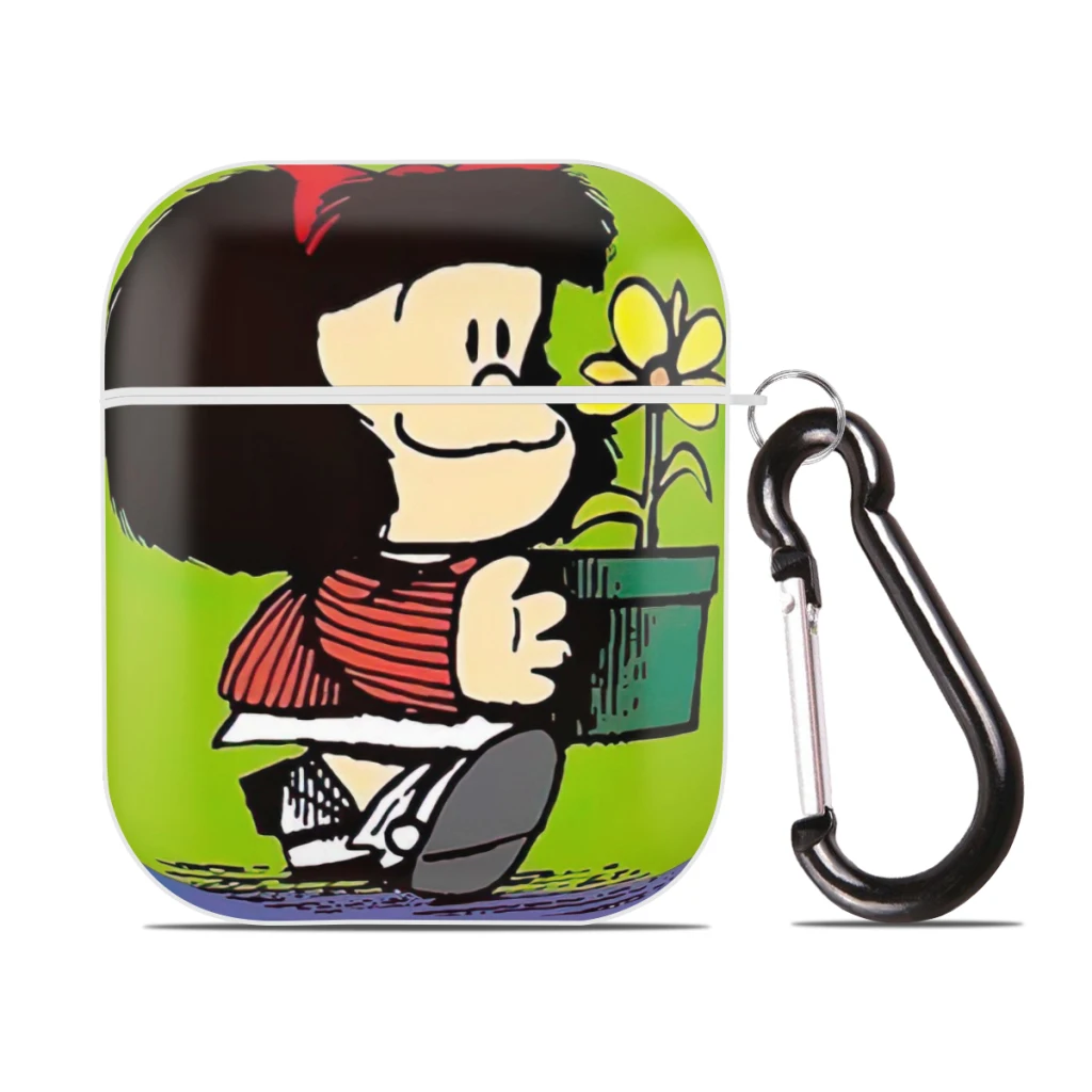 

Cartoon Mafalda for AirPods Case Cover, Hard PC Protective Cover with Buckle, Compatible with Apple AirPods 2nd 1st