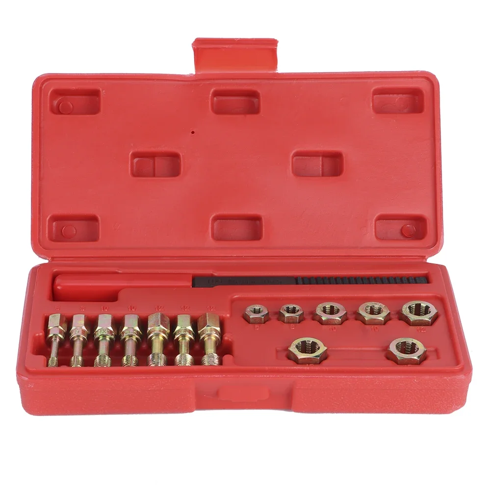 15pcs/Set Thread Restorer Repair Kit Universal Car 7 Metric Rethread Taps Die Tool