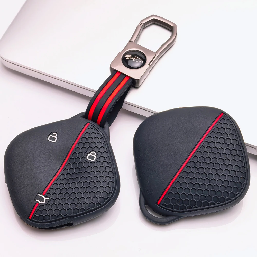 Silicone Remote Key Case For Chevrolet Spark EUV For Baojun Yep Plus Cloud BM5 RS3 with clasp holder Non Slip Precise Fit