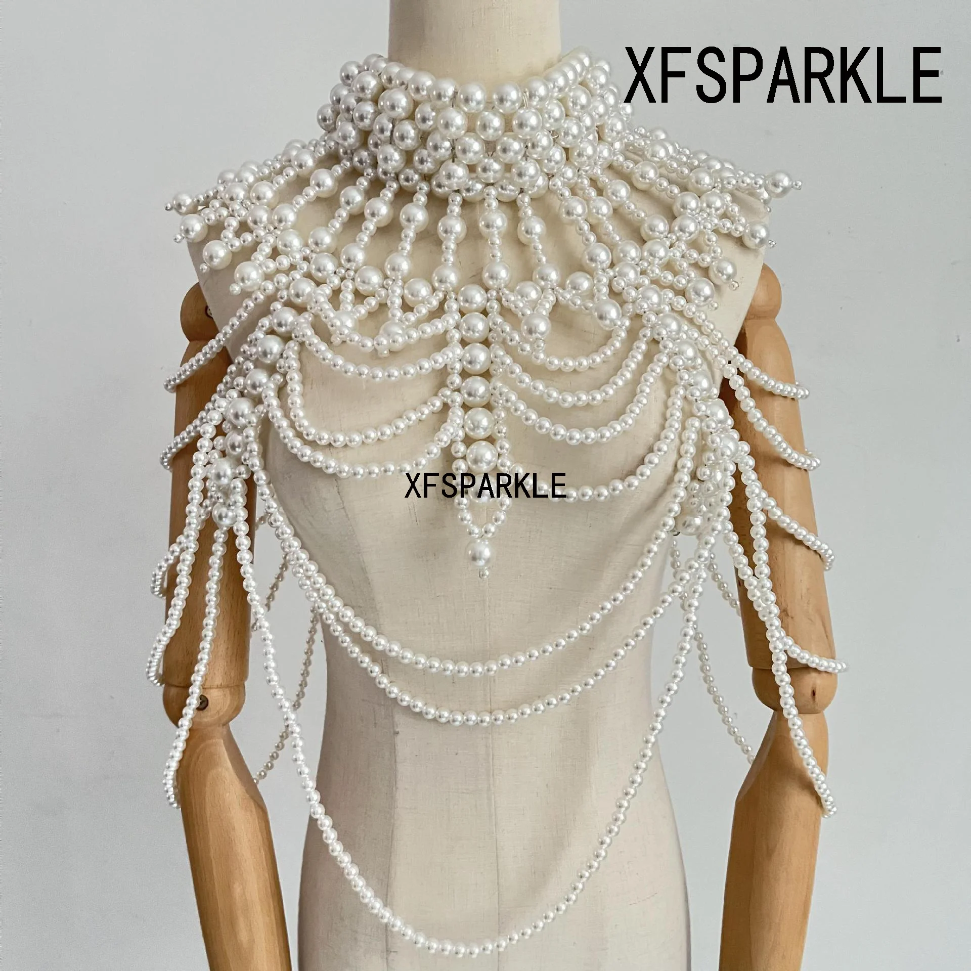 2024 Pearl dress chain Heavy drill body chain cape