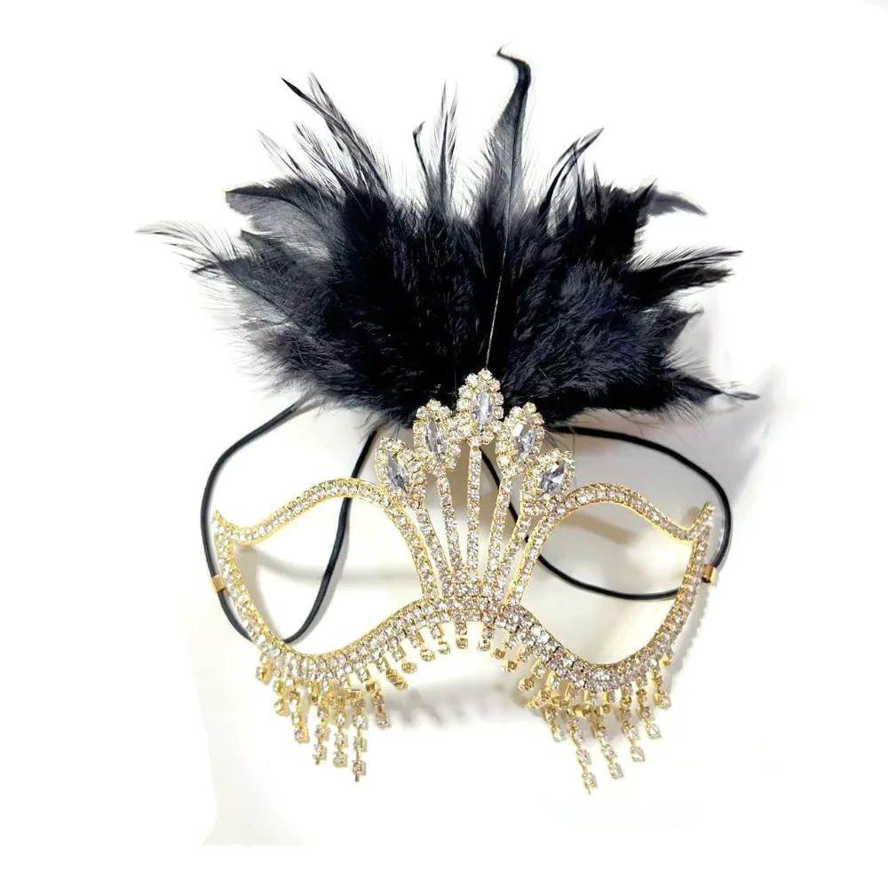 Mysterious Style Rhinestone Mask High-End Sparkle Decorative Masquerade Mask Creative Cosplay Mask Stage Performance