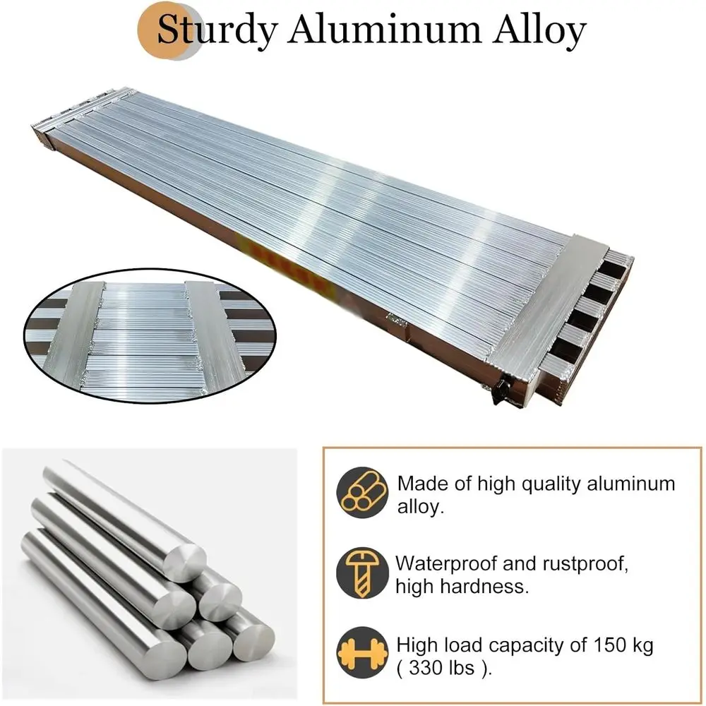 Adjustable Aluminum Scaffold Tower with Work Platform and Ladder Brace, Extends 4.9ft-8.7ft for Ceiling Work