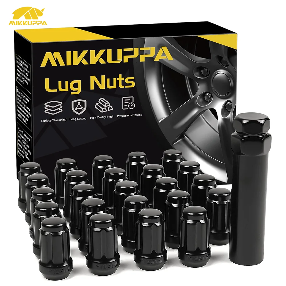 MIKKUPPA 24pcs M12x1.5 Lug Nuts - Replacement for 1984-2013 Toyota 4Runner, 1995-2013 Tacoma, 2000-2006 Tundra Aftermarket Wheel