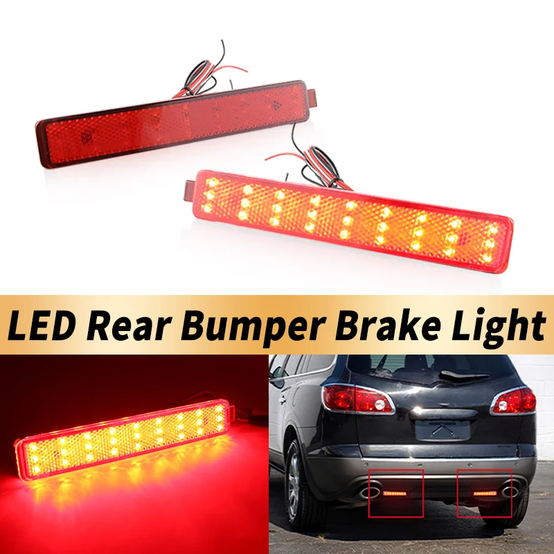 

2X LED Rear Bumper Refletor Brake light Canbus For Buick Enclave Cadillac CTS Chevrolet Equinnox Trailblazer GMC Acadia Pontiac