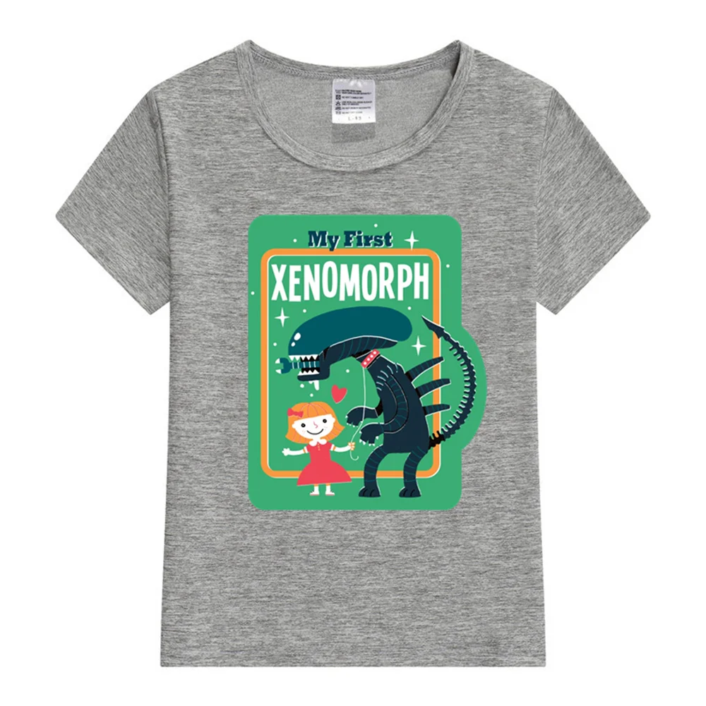 My First Xenomorph Kids T-Shirt 2024 New Summer T shirt Girls Boys T shirt Cartoon Print T-Shirts Children Girls Tops Clothes