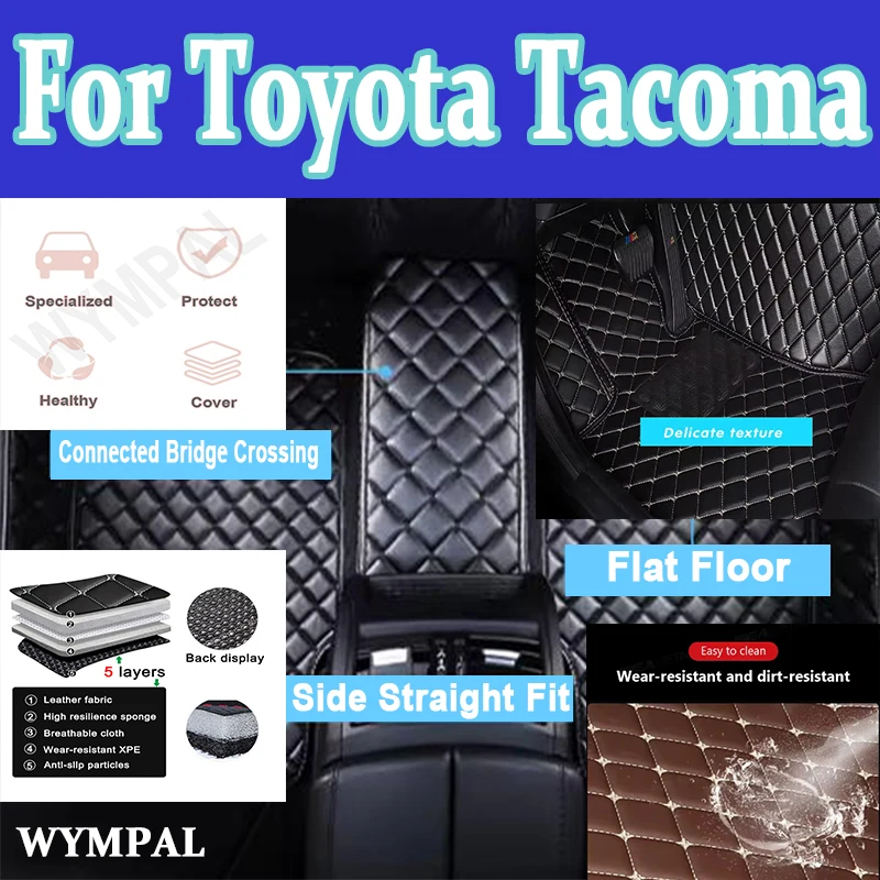 Alfombrilla de lujo para coche Toyota Tacoma N220 N240 N250 N260 N270 2005 ~ 2015, alfombrillas para pies, almohadillas resistentes a la suciedad para coche