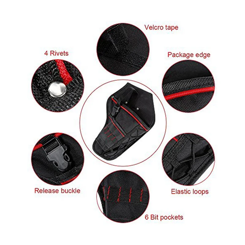 

3X Drill Holster Waterproof Impact Driver Drill Holder Multi-Functional Electric Tool Pouch Bag With Waist Belt
