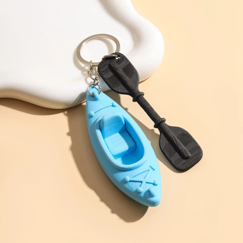A74K-Outdoor Keychain 3Pcs Kayak Keychains Set Paddle Shaped Swimming Kickboard Keychain Style Kayaking Accessories