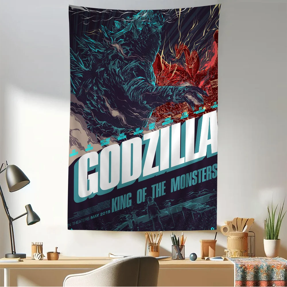 G-Godzilla Movie Printed Large Wall Tapestry Art Science Fiction Room Home Decor Decor Blanket