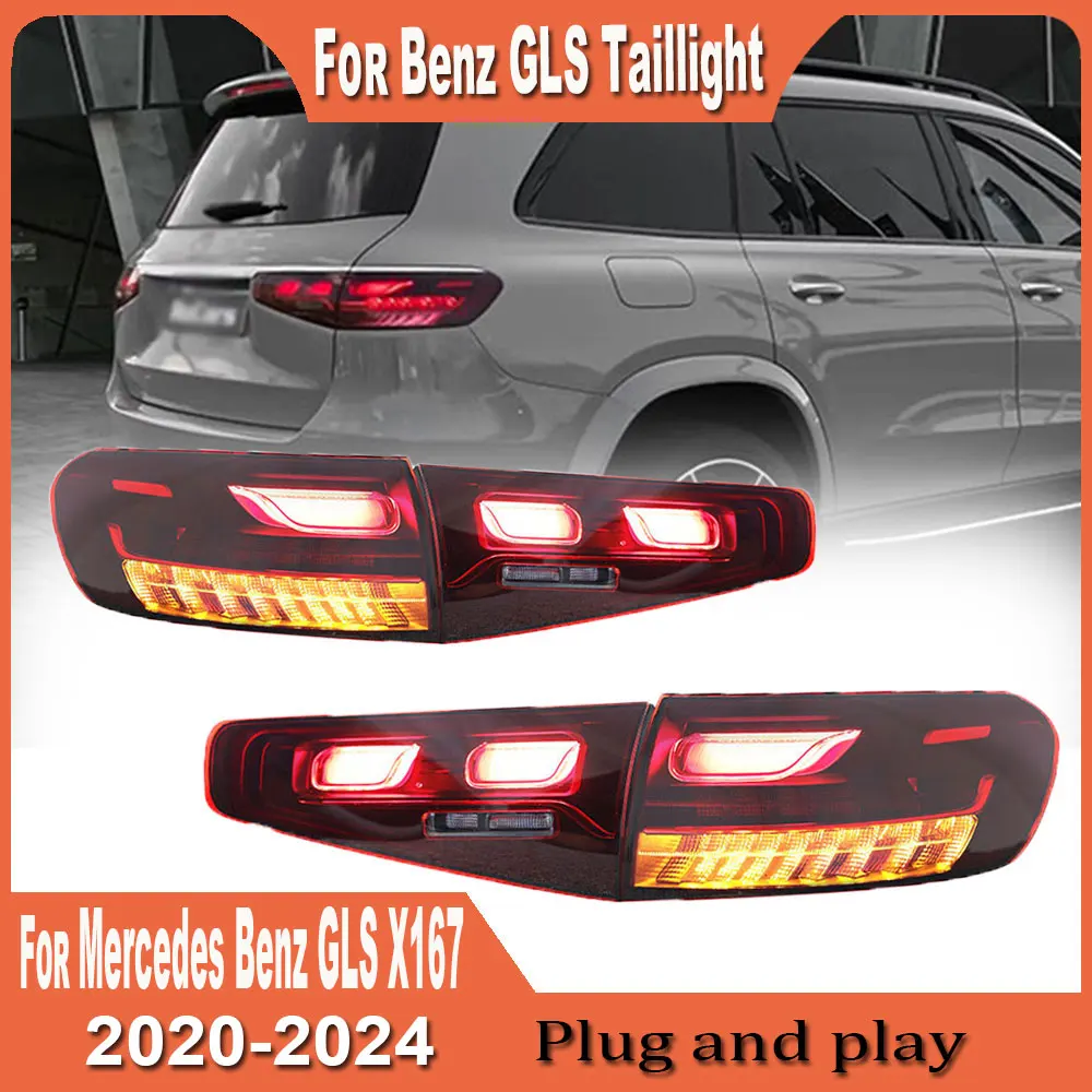 Car Lights For Benz GLS Tail light X167 2020 2021 2022 2023 2024 LED Projector Tail Lamp Daytime Running Light Auto Accessories