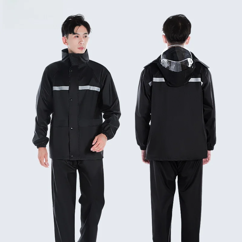 

Long Separate Men's Women's Raincoat Rainpants Set Full Body Waterproof Bike Single Rider very Rain Poncho