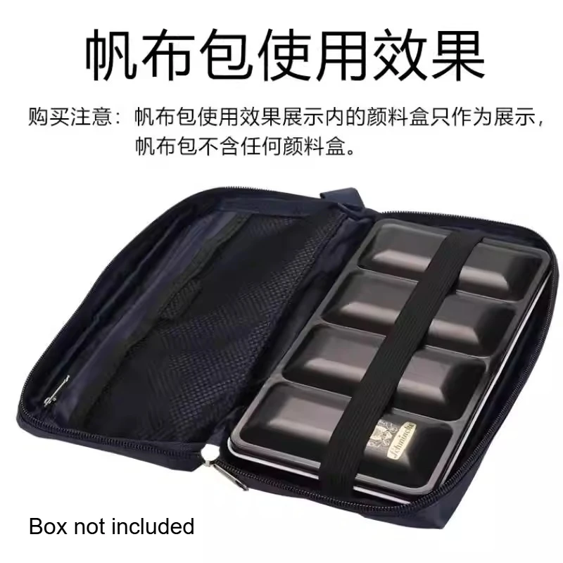 1PC Schmincke Portable Waterproof Paint Organizer Bag Art Supply Multi-purpose Canvas Storage Paintbrush Bag for Traval , Black