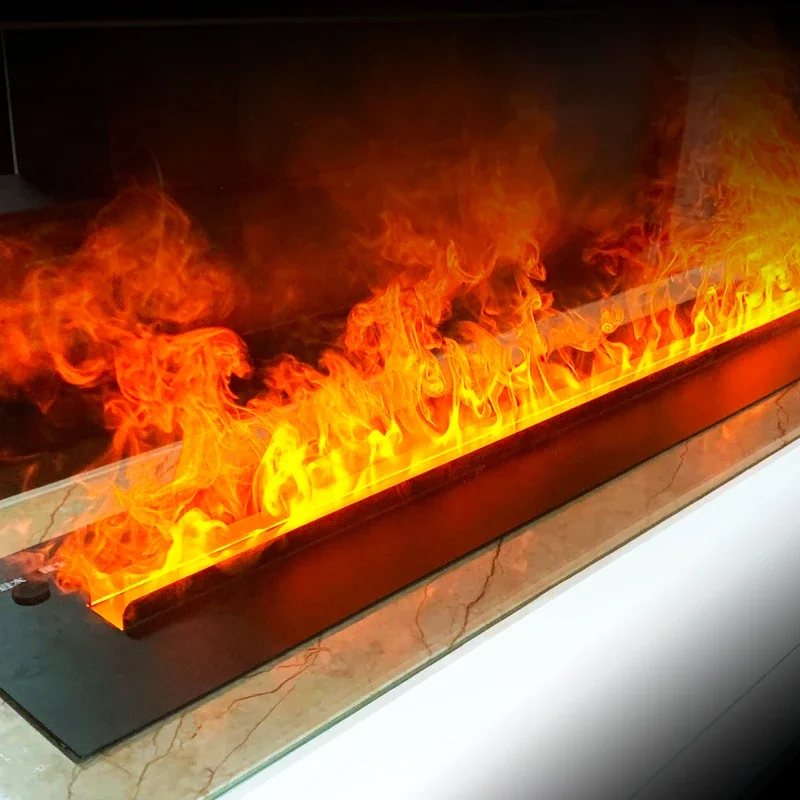 スマート3Dアトマイズド暖炉LEDカラフルフレームエコ水蒸気電気暖炉（リビングルームのテレビ壁装飾用）