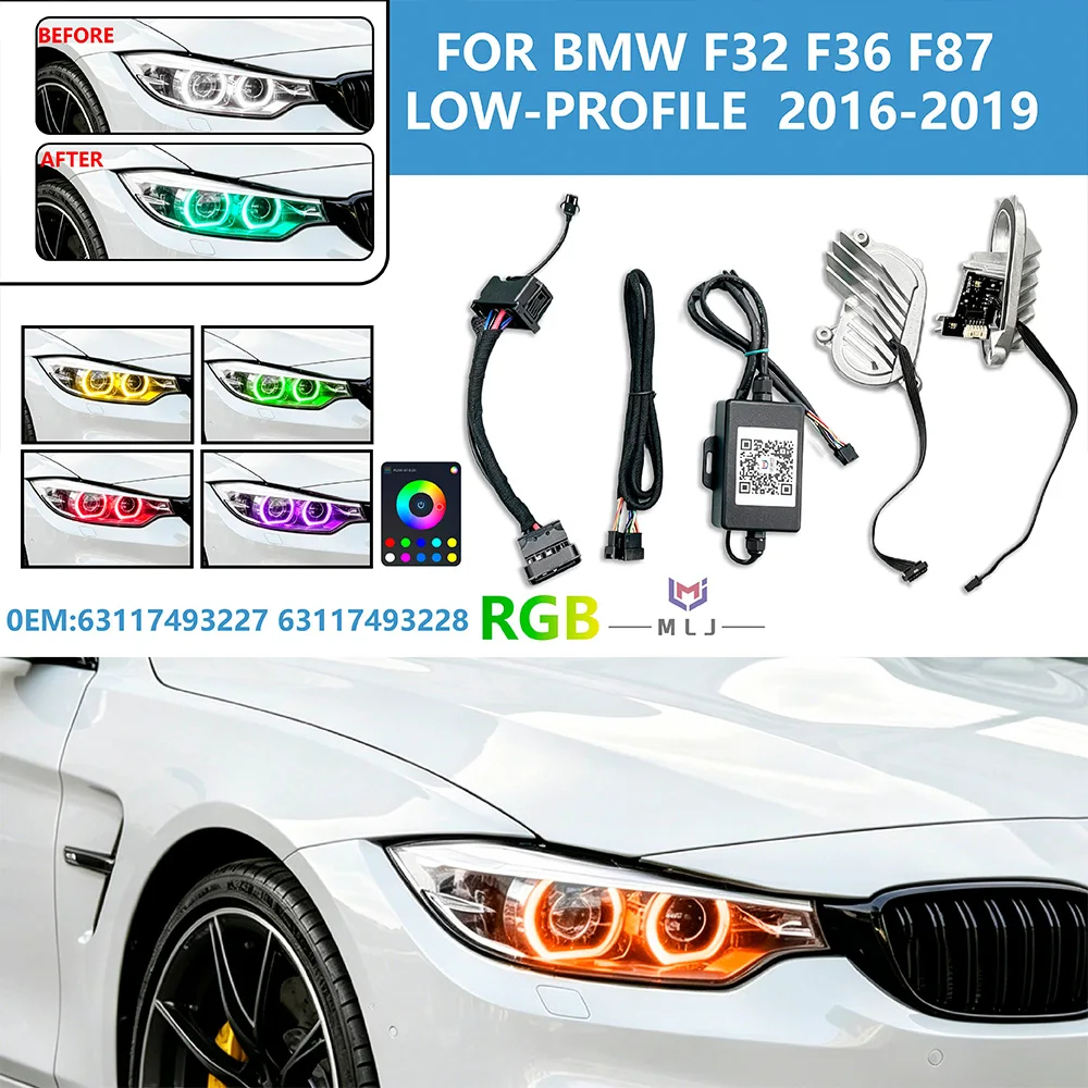 63117493227 63117493228 For BMW F32 F36 F87 2016-2019 Low Spec DRL Multiple Colors RGB Module With Heatsinks Plug And Play Parts