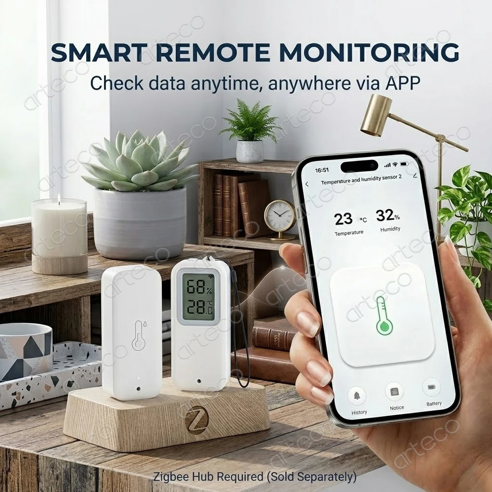 Zigbee Waterproof Temperature Humidity Sensor With Screen Optional Smart Home Thermometer Hygrometer For Smart Life Tuya Z2MQTT