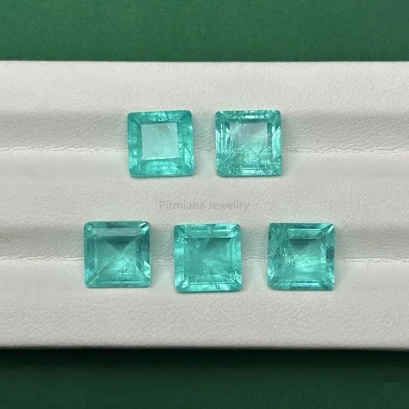 Ruihe Wholesale Price Fashion Paraiba Color Fusion Stone Squre Shape Loose Gemstones for DIY Jewelry Making Charm