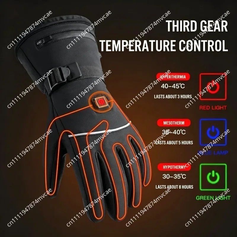 Premium Insulated Leather Ski Gloves Waterproof Windproof for Snowboard Winter Sports and Work