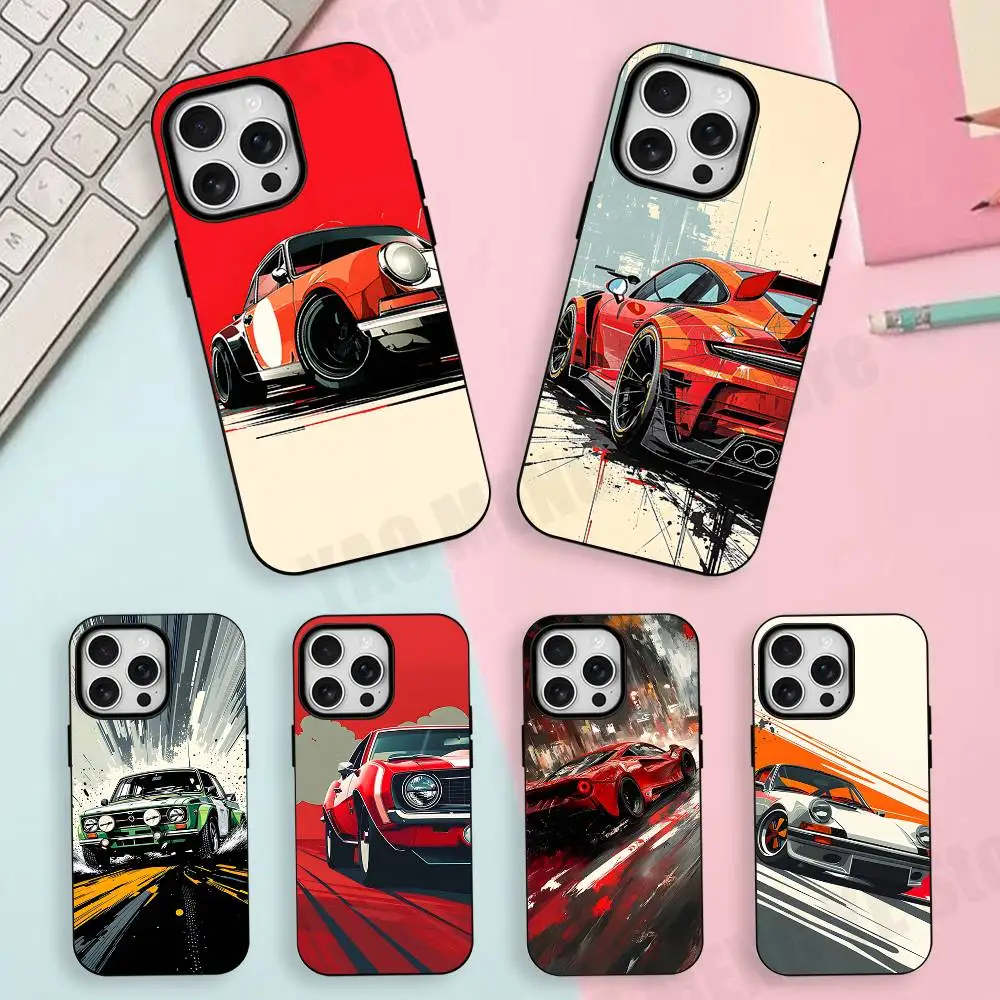 

Car Paint Art Aesthetics Frosted Soft For Phone Case For Iphone 11,12,13,14,15,16,17 Pro Max XS Wireless Charge Magnetic Cover