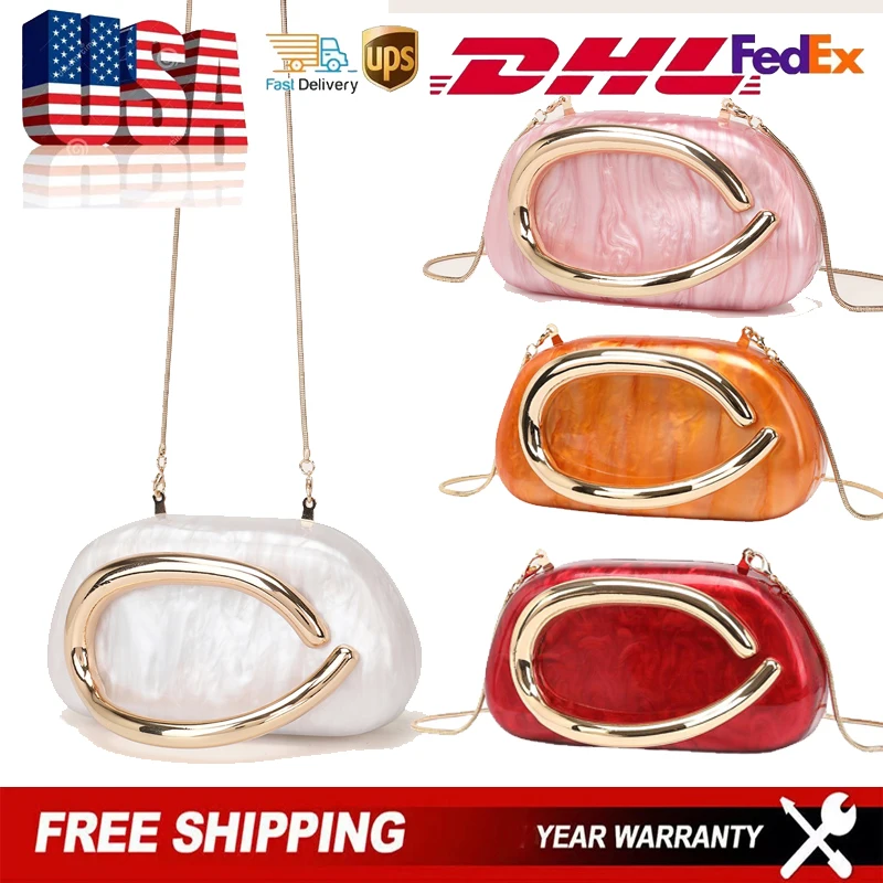 

Champagne Gold Luxury Banquet Clutch High-end Fashion Acrylic Gold Handle Shoulder Bag For Women Emerald Green Marble Tote Bag