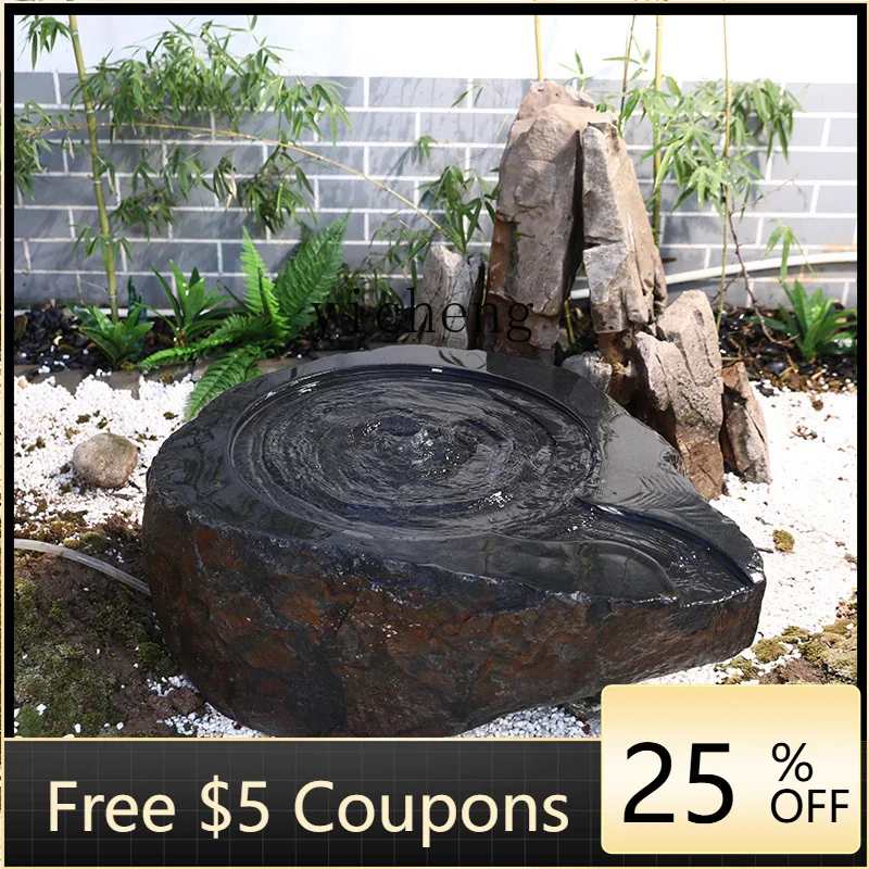 L7- Chinese water feature outdoor landscape ornament new stone basin courtyard fish pond flowing water bo basin