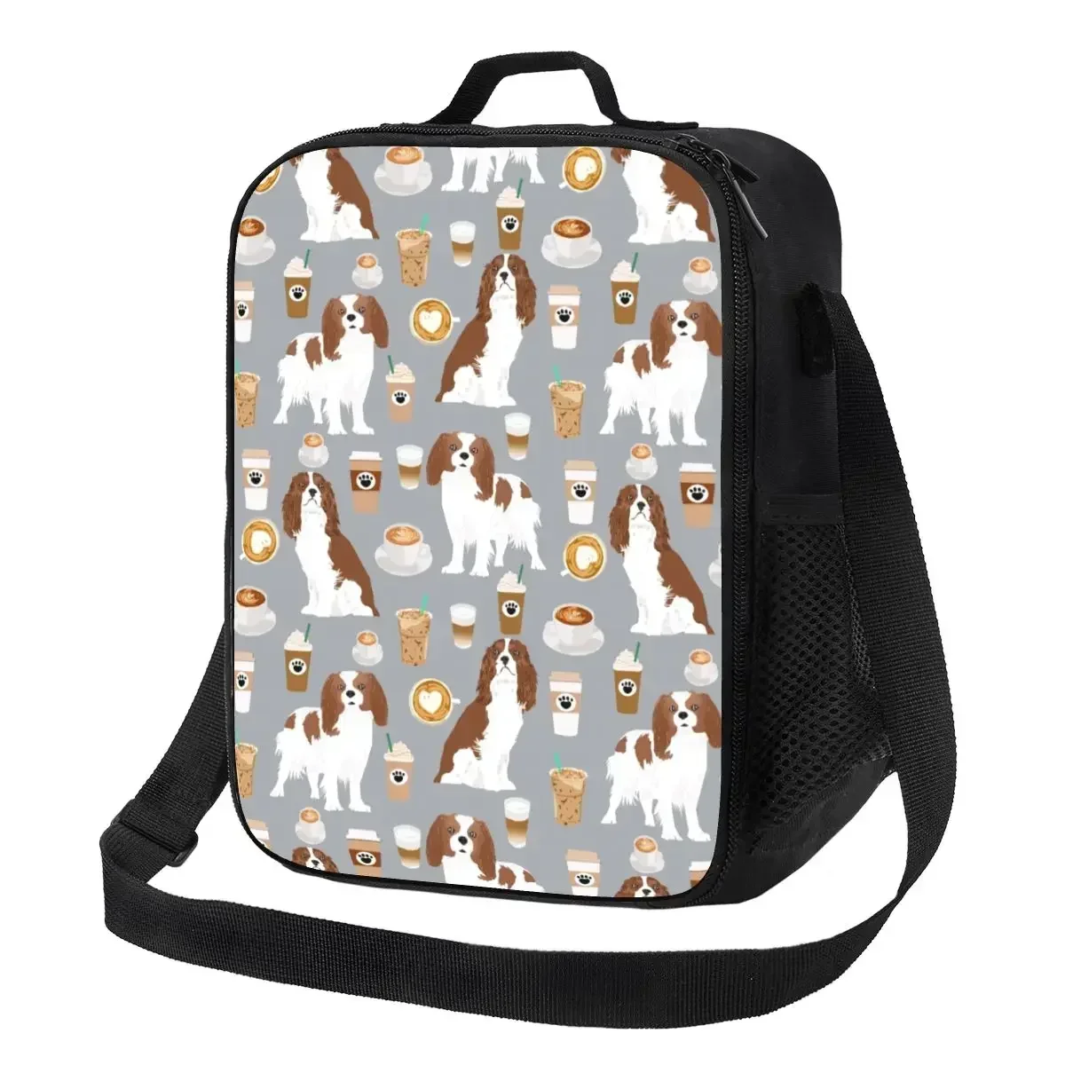 

King Spaniel Pet Portrait Dog Thermal Insulated Lunch Bag Lunch Container for Work School Travel Bento Food Box