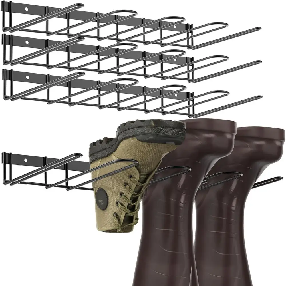 

Metal Boot Hangers Rack, Sturdy Organizer for Cowboy & Tall Shoes, 8 Pair, Wall or Closet Mount