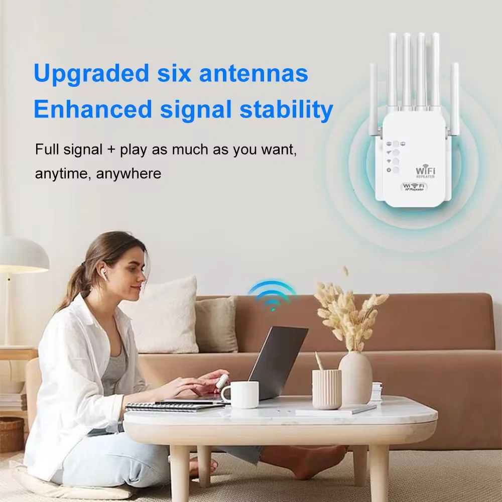 Bezprzewodowy wzmacniacz sygnału WiFi 1200Mbps 2.4G 5.8G Router sygnału 802.11N dalekiego zasięgu bezprzewodowy przedłużacz WiFi wzmacniacz wzmacniacz sygnału WIFI