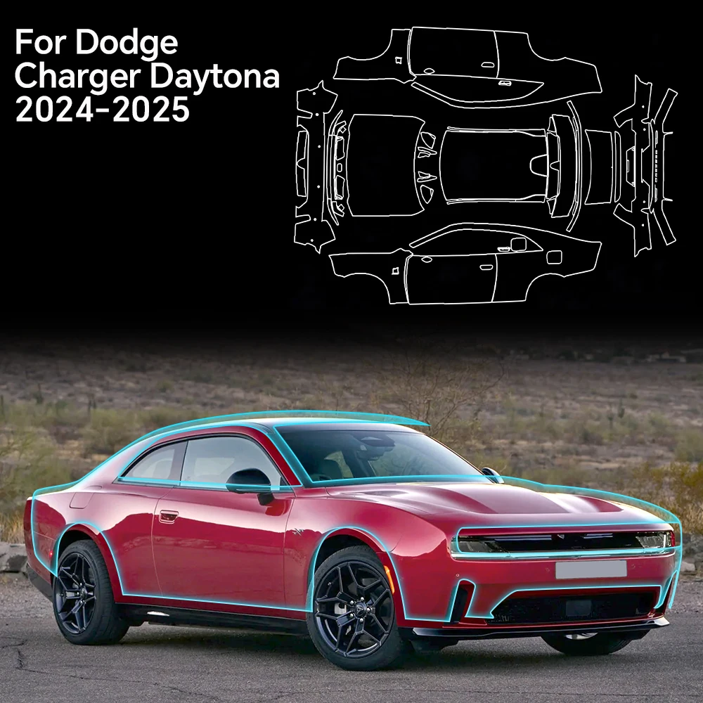 For Dodge Charger Daytona 2024-2025 TPU Bumper Hood Scratch-Resistant Self-Healing Paint Protection Film﻿ Invisible Pre-cut PPF