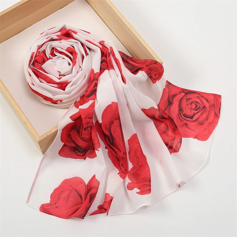 Luxury Print Hijab Scarf Women Turban Muslim Headband Design Chiffon Bandana Wrap Shawl Fashion Muffler Foulard 2024 New